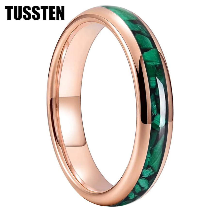 TUSSTEN Ehering, Roségold, Malachit, Unisex - Bild 2