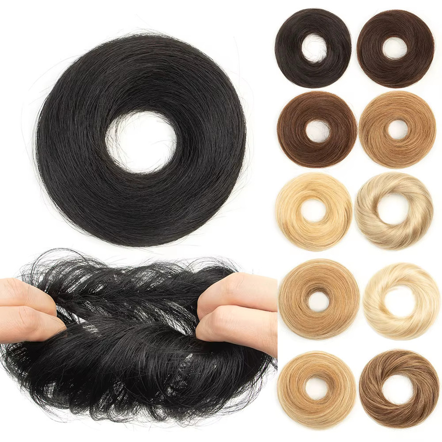 VADES Haarknoten aus echtem Menschenhaar mit geradem Ring, Damen - Bild 6