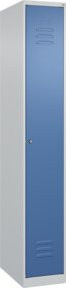 C+P Spind Classic PLUS Garderobenschrank mit 1 Abteil und mittiger Trennwand, Farbe: Lichtgrau/Fernblau, H x B x T: 185 x 30 x 50 cm - Bild 1