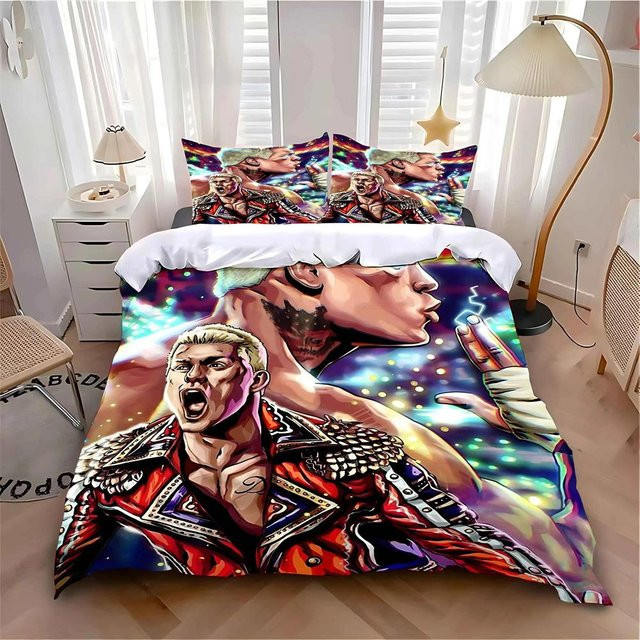 Cody Rhodes American Nightmare Bettwäsche-Set aus Mikrofaser, 3-teilig, Mehrfarbig, B/H: 245 x 210 cm - Bild 1