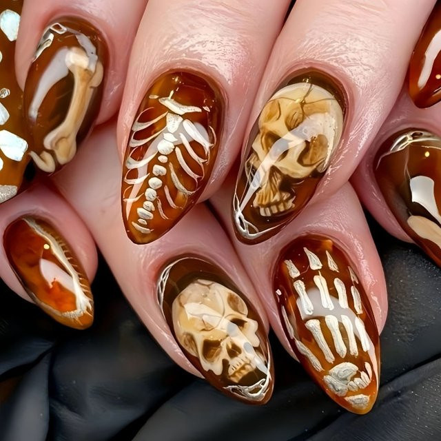 EOEKKY Kunstnägel Mandel-Nagelset, 24-teilig, Glänzend, Damen - Bild 1