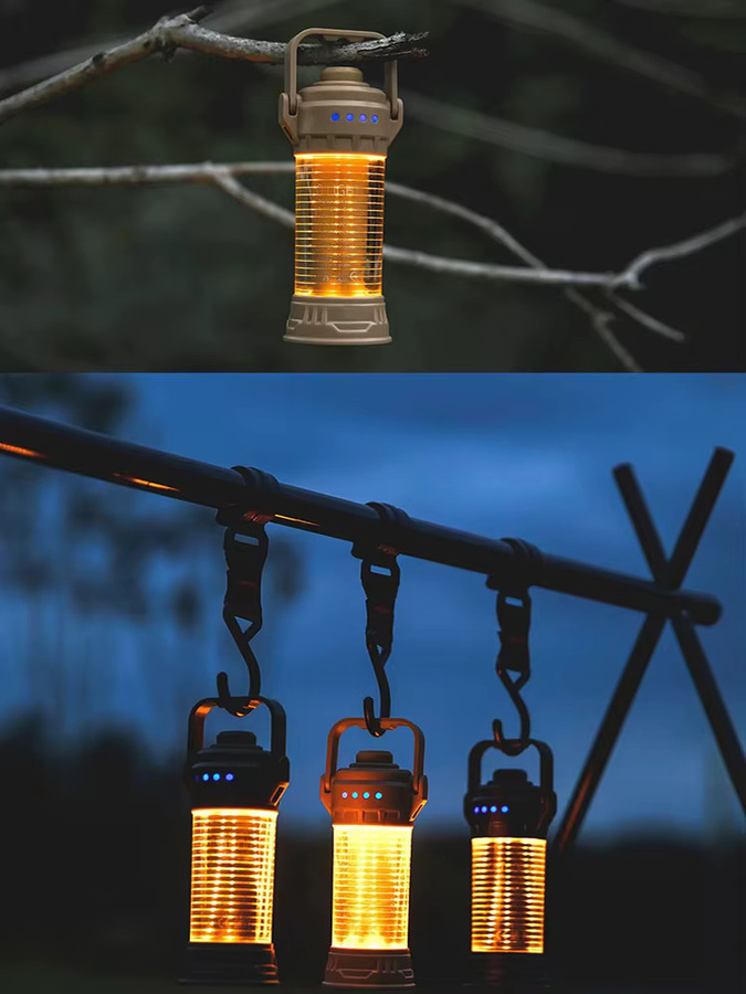 TLEDMP LED-Campinglaterne im Retro-Design, wiederaufladbare Outdoor-Taschenlampe mit Haken und omnidirektionaler Beleuchtung - Bild 6