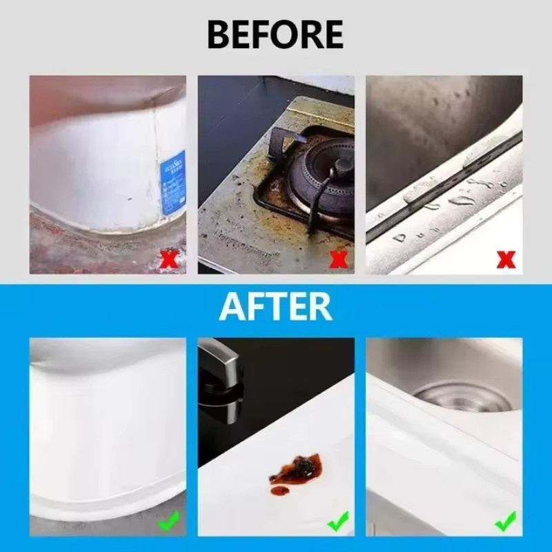 Selbstklebender PVC Eckdichtstreifen in Weiß für Waschbecken, Herd und Badewanne zur Abdichtung von Rissen in Küche und Badezimmer - Bild 2