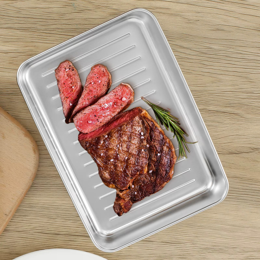 Willstar 2er-Set Luftdichte Lebensmittelbehälter aus Edelstahl in Silber, ideal für Fleisch und Käse im Kühlschrank - Bild 2