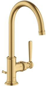 Hansgrohe Axor Montreux Waschtisch-Einhebelmischer in Gold mit schwenkbarem Auslauf und Pop-up-Abfluss - Bild 1