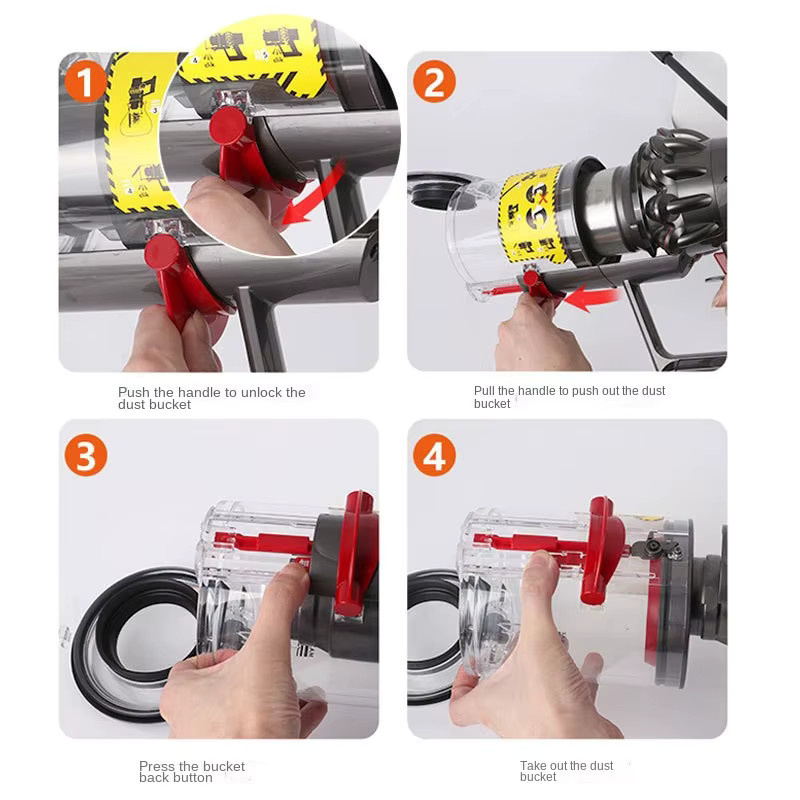 Dyson Staubeimer Ersatzteil Müllbox Slim für V7 V8 V10 V11 V12 V15 in Transparent, B/T/H: 20,0 x 13,0 cm - Bild 4