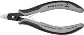 Knipex ESD Präzisions-Elektronik-Seitenschneider brüniert grau 125 mm - Bild 1