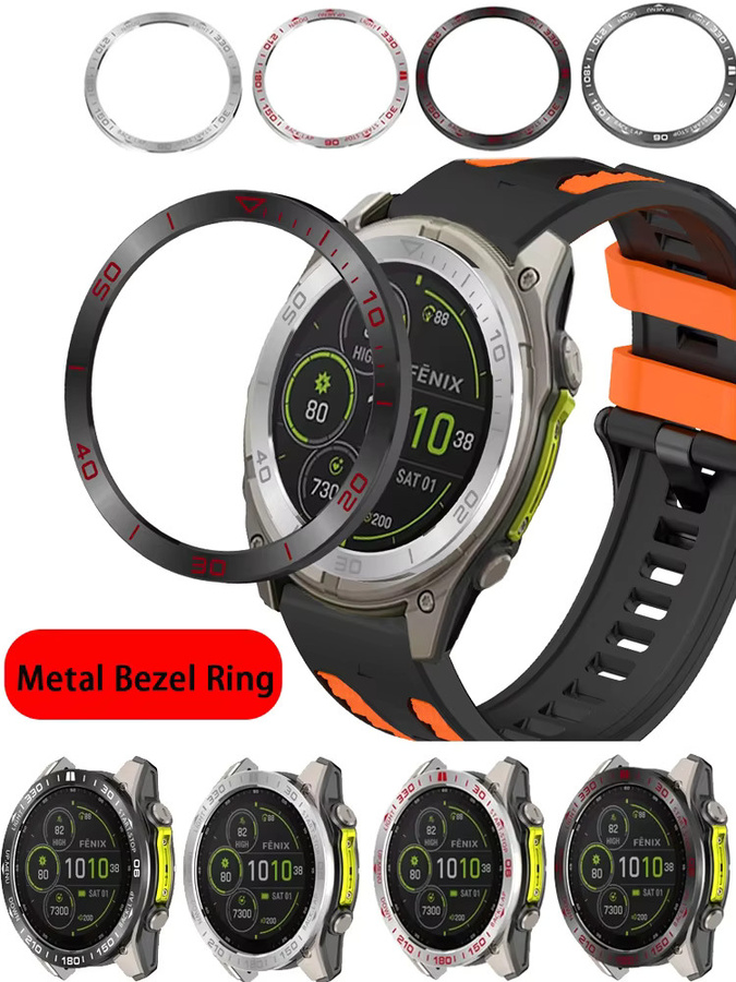 Time Speed Metallrahmenring für Garmin Fenix 8, Edelstahl, Silber, Unisex - Bild 5