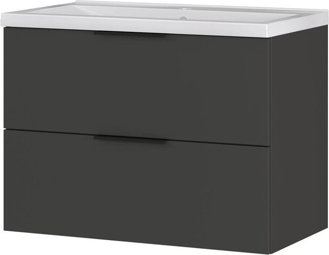 Germania Waschtischunterschrank 0728 mit Becken in Graphit Matt, B/T/H: 81 x 47 x 65 cm - Bild 1