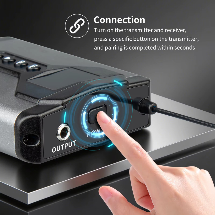 Depusheng Drahtloses In-Ear-Monitorsystem mit wiederaufladbarem Sender und Empfänger für Bühnenauftritte - Bild 4
