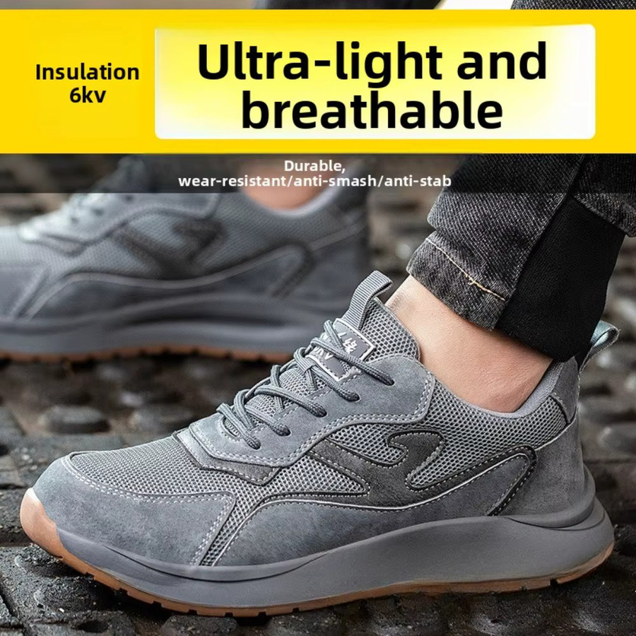 QHSPE Herren-Sicherheitsschuhe mit Anti-Smashing- und Piercing-Schutz, leichte isolierte Arbeitsschuhe für Elektriker und Baustellen - Bild 2
