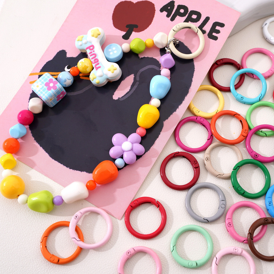 Beadia Schlüsselanhänger Legierung, O-Ring, Karabiner, 5 Stück - Bild 2