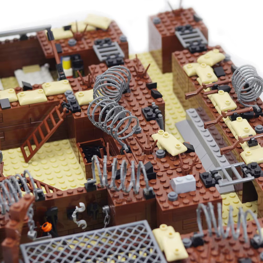 BRICKPANDA WW2 Militär-Schlachtfeld-Diorama-Bausatz, Soldatenfiguren & Blockhaus-Bausteine, multicolor - Bild 5