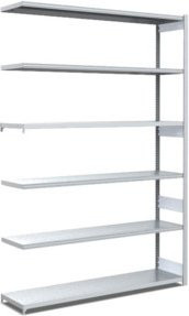 Bito Fachbodenregal Typ L, verzinkt, Farbe: Silber, B/T/H: 130,8 x 42,4 x 250 cm, Anbaufeld 100 kg - Bild 1