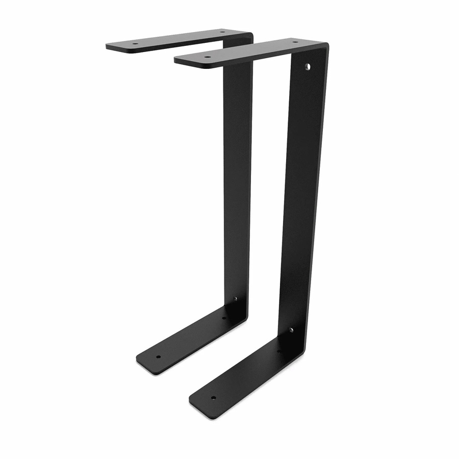 HEVVA Doppelte Regalhalterung HARTENBERG 2er Set Schwarz Metall Tiefe: 15 cm - Bild 2