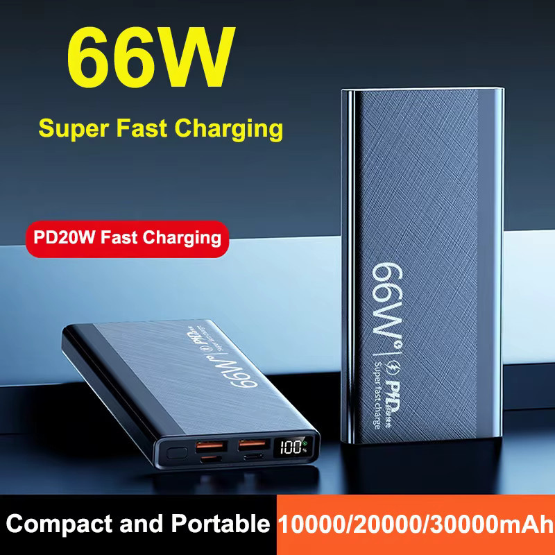 30000 mAh Powerbank mit 66 W PD Super Fast Charging, Tragbare Externe Batterie in Weiß - Bild 1
