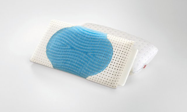 Nackenstützkissen FLEXOGEL von Paradies mit Gel-Schaum, höhenverstellbar und kühlend, B/T: 80 x 40 cm, Farben: Blau/Weiß - Bild 1