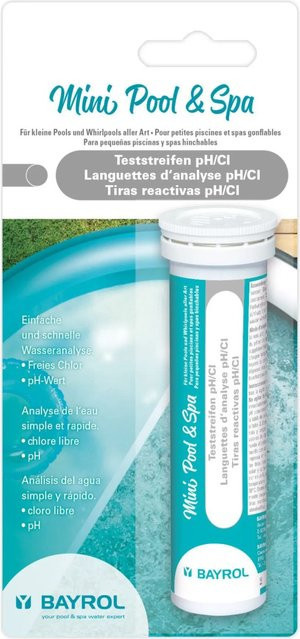 Bayrol Mini Pool & Spa Teststreifen für pH- und Chlor-Messung, 25 Stück - Bild 1