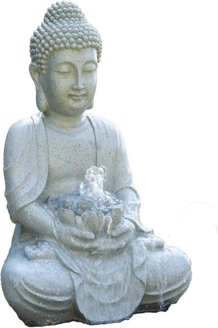 Heissner Teichfigur Tempelfigur aus Polyresin in Beige, B/T/H: 31 x 24 x 48 cm - Bild 1