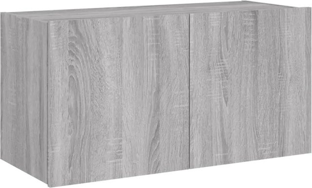 vidaXL TV-Wandschrank mit LED-Leuchten in Grau Sonoma, B/T/H: 80 x 35 x 41 cm - Bild 1