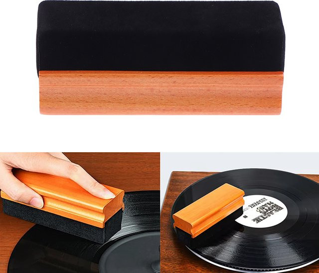 JETTING Antistatische Vinyl-Schallplatten-Reinigungsbürste aus Samt als Staubentferner für Plattenspieler und LP-Vinyl - Bild 1