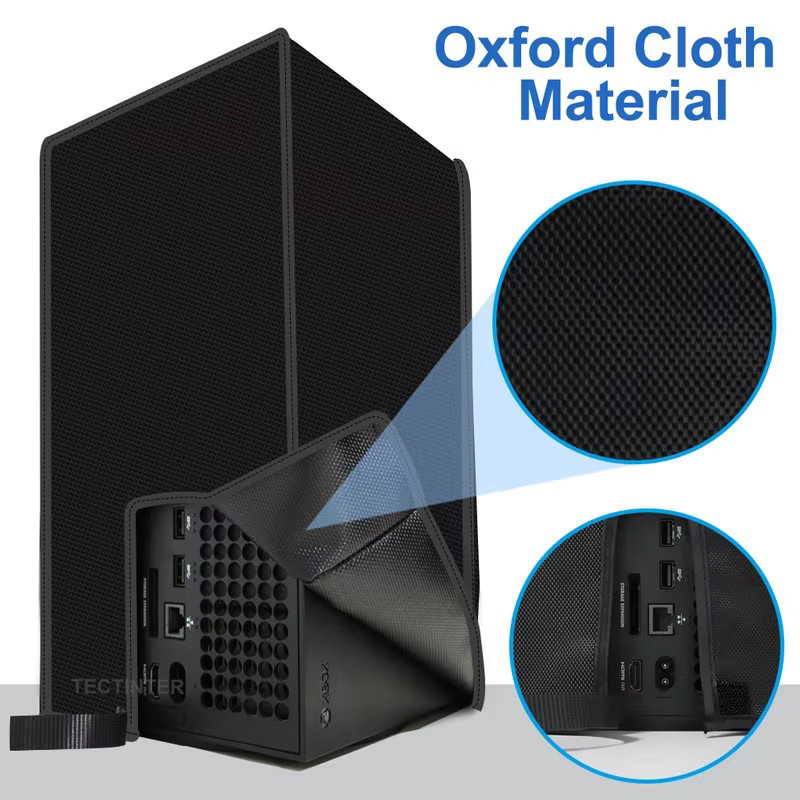 TECTINTER Staubdichte und kratzfeste Schutzhülle für Xbox Series X in Schwarz, vertikaler Sleeve Protector - Bild 4