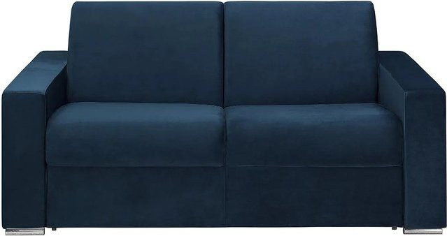 Vente-unique Schlafsofa Calito in Marineblau mit Samtbezug, Breite: 174 cm - Bild 1