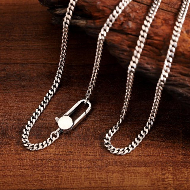 Wucifang Jewelry Halskette, 925 Silber, Schwarz, 55 cm, Unisex - Bild 1