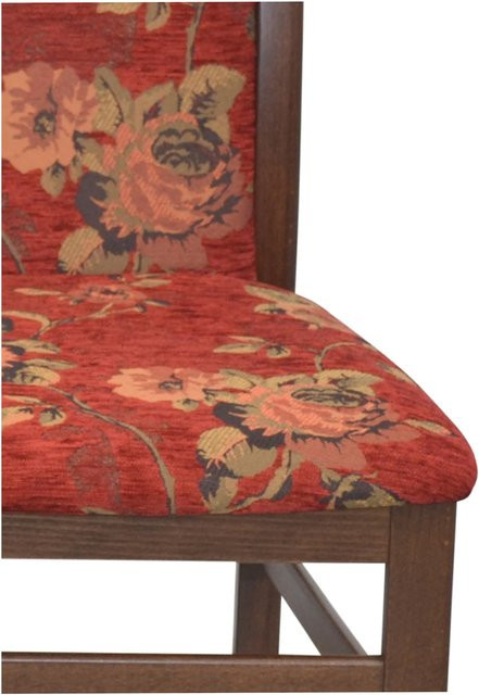 Set aus 2 Polsterstühlen von Möbel Direkt Online mit Blumenmotiv und Stoffbezug in Weiß und Massivholz-Gestell aus Buche, Nussbaum oder Eiche - Bild 1