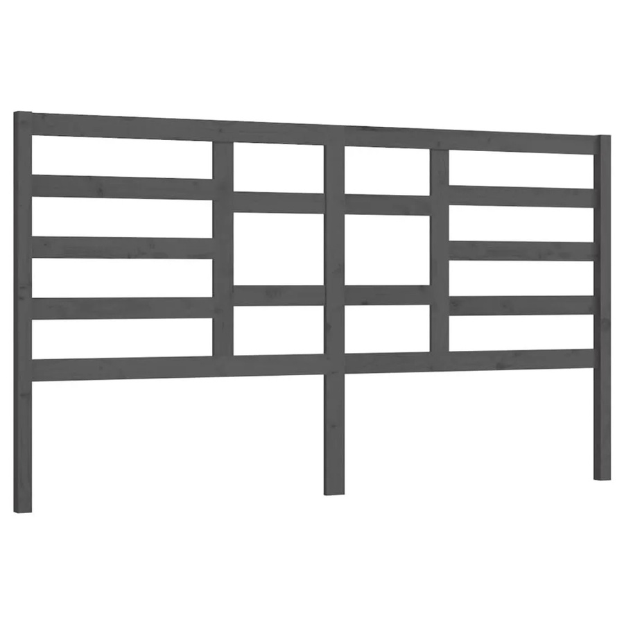 vidaXL Bett-Kopfteil aus Kiefer-Massivholz in Grau, B/H/T: 186 x 104 x 4 cm - Bild 2