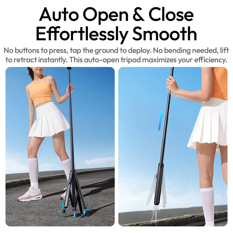 Ulanzi SK-21 Magnetischer Auto-Open Stativ-Selfie-Stick für iPhone in Schwarz - Bild 2
