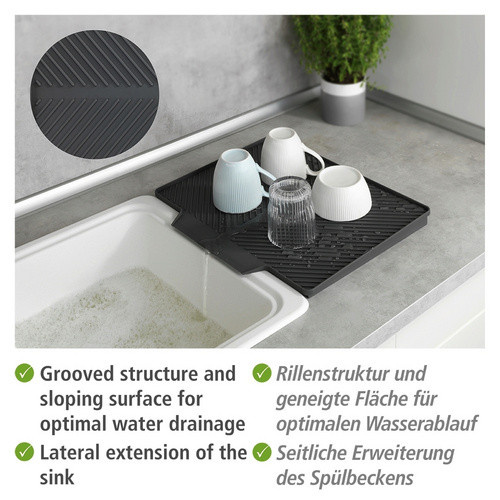 Wenko Abtropfmatte Nelia Maxi Grau B/T: 40 x 35 cm - Bild 2