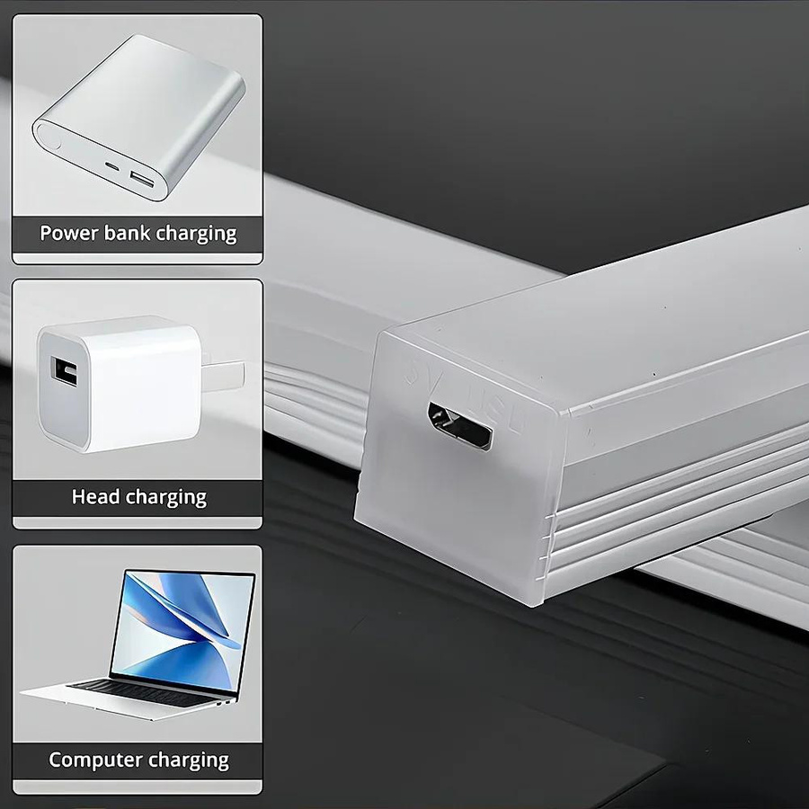 NATAWA LED Nachtlicht mit Bewegungssensor, kabellose USB-wiederaufladbare Lampe, magnetisch, Weiß, Länge: 20 cm - Bild 8