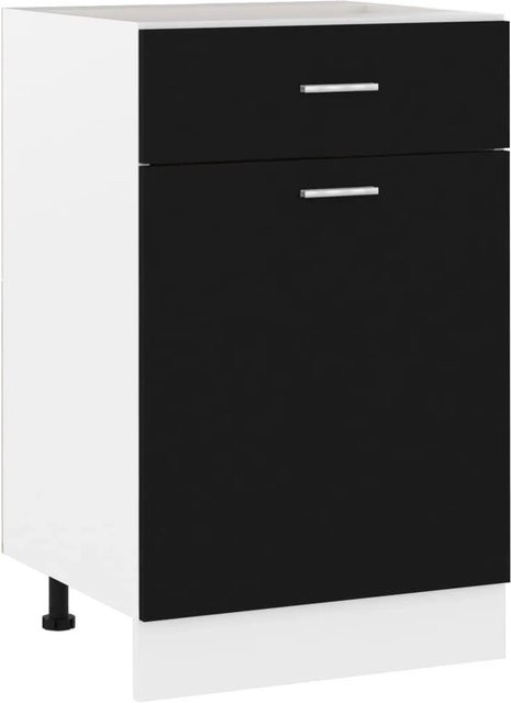 vidaXL Schubunterschrank Schwarz aus Holzwerkstoff für die Küche B/T/H: 50 x 46 x 81,5 cm - Bild 1