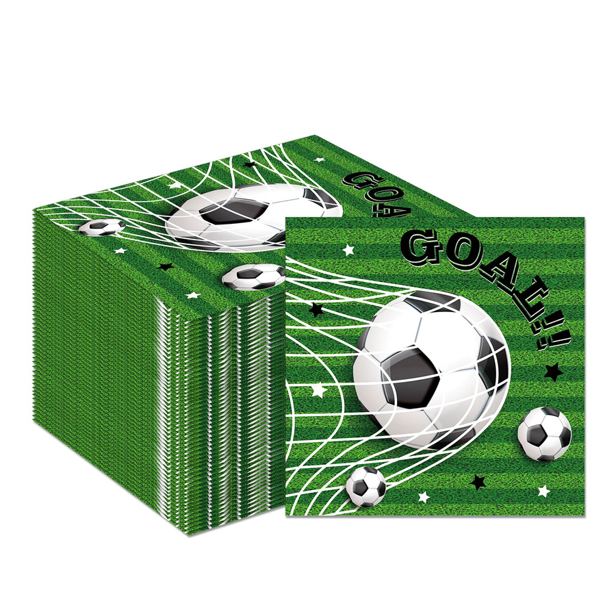 Einweg Papier Servietten mit Fußball Motiv für Geburtstag und Partydekoration - Bild 4
