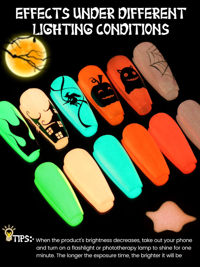 YOKEFELLOW Gel-Nagellack-Set, Neon, Pink, Orange, 6 Farben, Glänzend - Bild 5