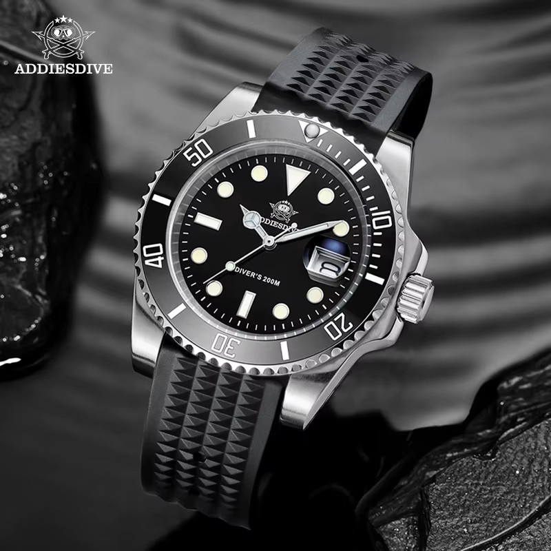 Addies Armbanduhr, Quarz, Edelstahl, 44 mm, Herren, Schwarz, Silber - Bild 3