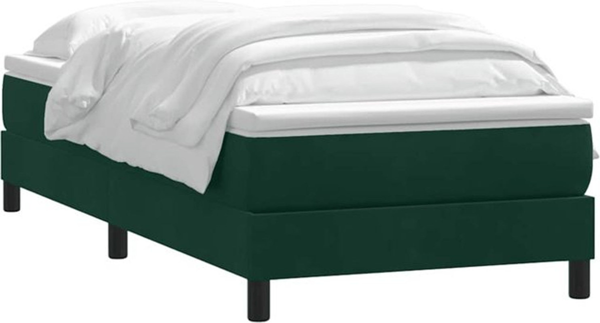 vidaxl Boxspringbett aus Samt in Grün ohne Matratze B: 220 cm, T: 200 cm - Bild 1