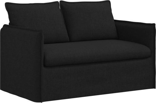 vidaXL Sofa Schwarz aus Stoff mit Metallrahmen B: 136 cm, T: 82 cm, H: 85 cm - Bild 1