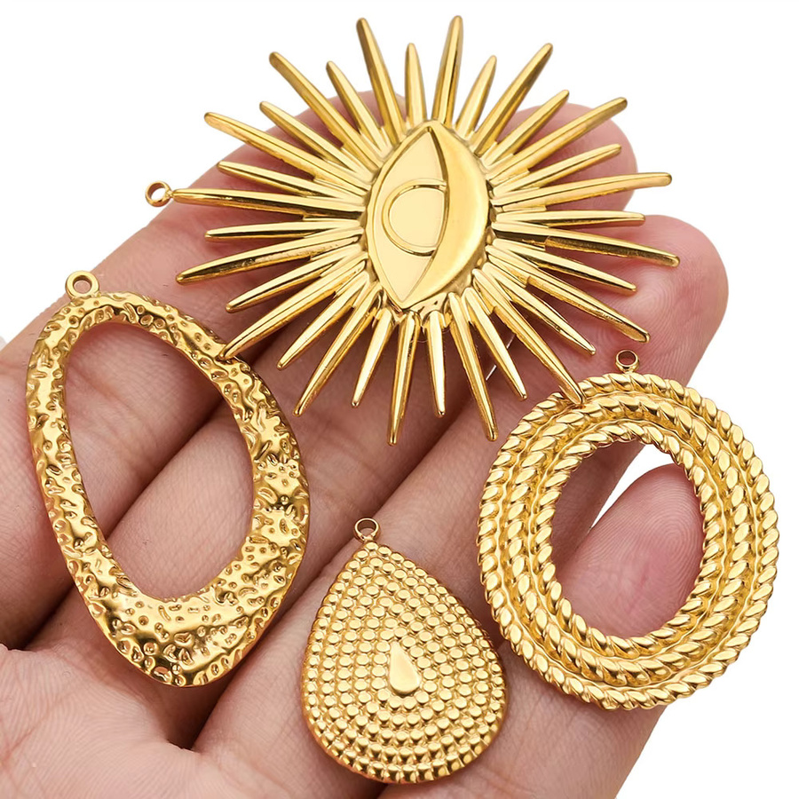 Elomia Anhänger, Edelstahl, Gold, Sonnen-Anhänger, Unisex - Bild 4