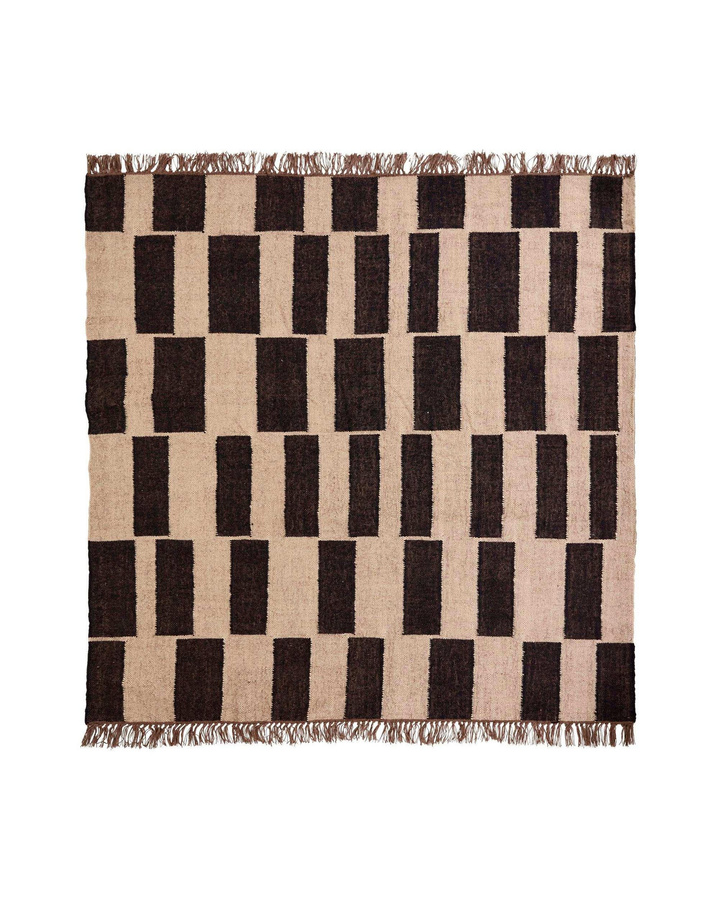 House Doctor Teppich Graph in Schwarz und Natur aus Jute und Wolle, Durchmesser: 180 cm - Bild 1