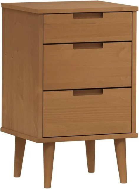 vidaXL Nachttisch MOLDE aus Massivholz Kiefer in Braun, Wandmontage, B/T/H: 40 x 35 x 65 cm - Bild 1