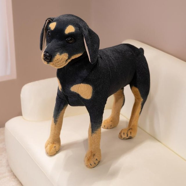 Rottweiler-Plüschtier, stehender schwarzer Hund, 25cm, schwarz, ab 3 Jahre - Bild 1