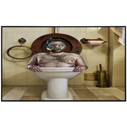 papermoon EcoHeat Infrarotheizung Mann in Toilette mit Matt-Effekt in Bunt, App-Steuerung und Überhitzungsschutz - Bild 2