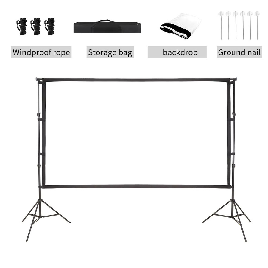 SH Tragbarer Outdoor-Projektionsständer mit Beamer-Leinwand, leichtgewichtig und windbeständig - Bild 2
