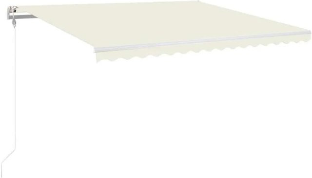 vidaXL Automatische Markise mit LED und Windsensor aus Aluminium und Polyester, Farbe: Creme, Breite: 450 cm, Ausladung: 350 cm - Bild 1