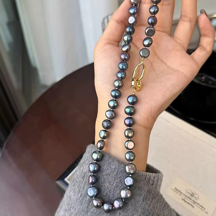 V-best Halskette, schwarze Süßwasser Perle, 14K Gold gefüllt, Damen - Bild 3