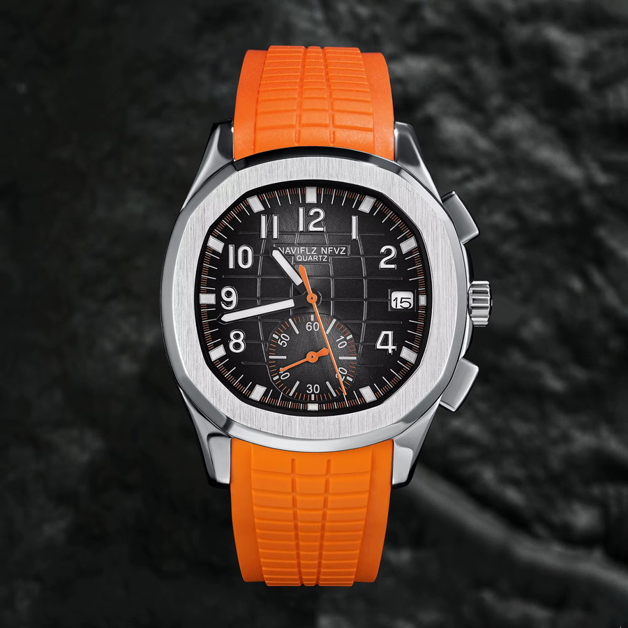NAVIFLZ NFVZ Chronograph, Quarz, Orange, Silikon, 40 mm, Herren - Bild 2