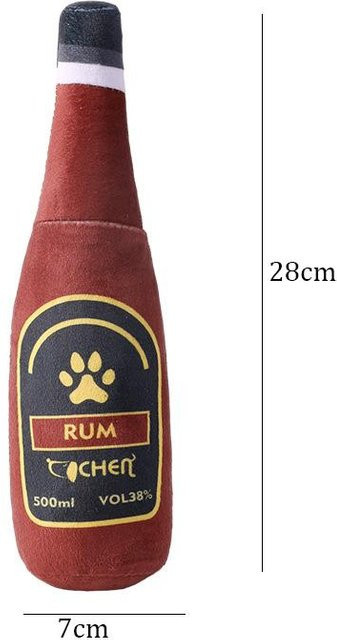 BC Pet Supplies Plüschspielzeug für Hunde, Bierflaschenform, quietschend, brown - Bild 1