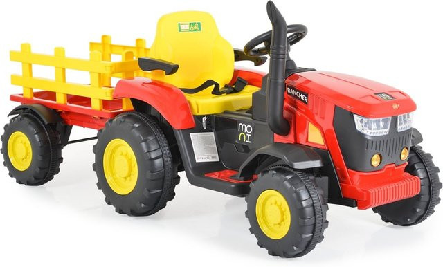 Moni Rancher Elektrotraktor mit Anhänger, rot, mit Licht und Sound, ab 3 Jahren - Bild 1